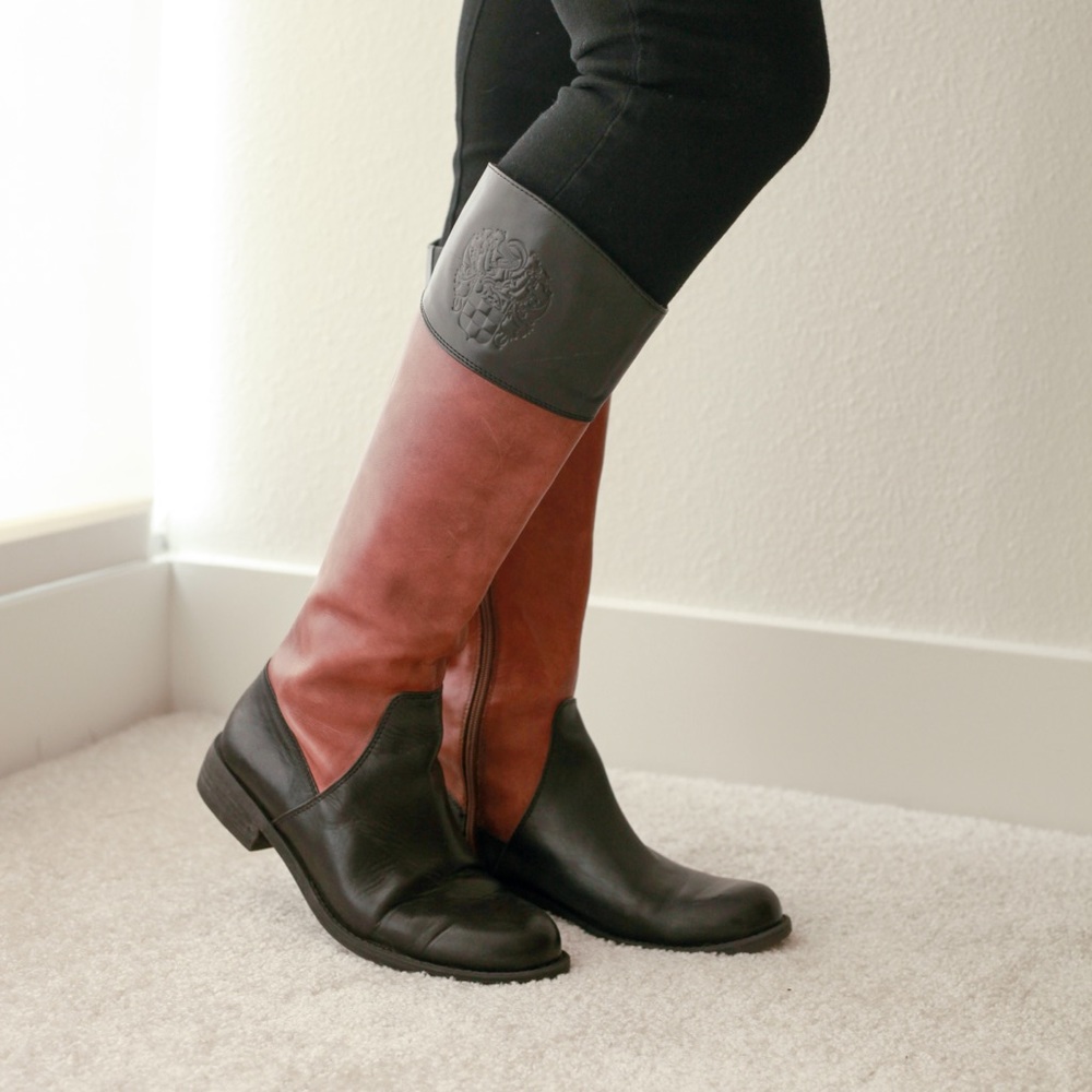 Color block Riding Boots